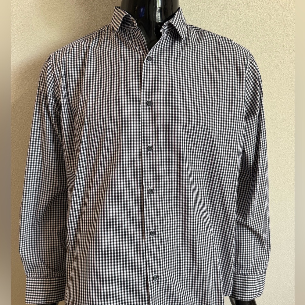 Black and White Checkered Button-Up Shirt